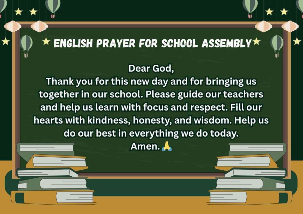 English Prayer for School Assembly