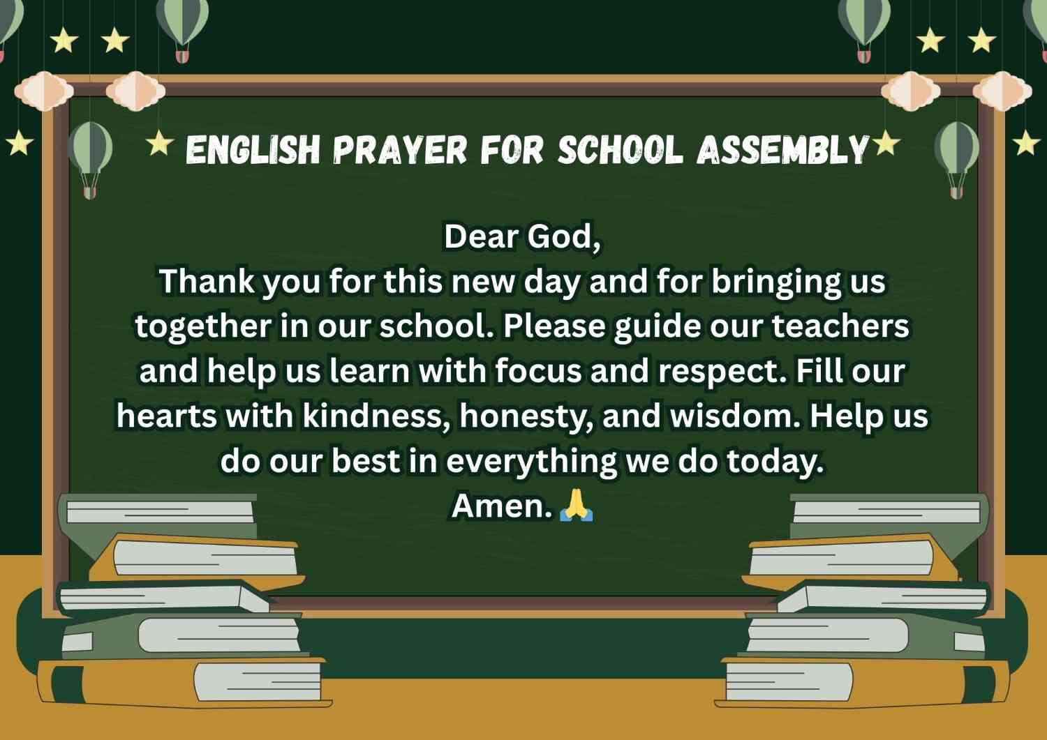 English Prayer for School Assembly