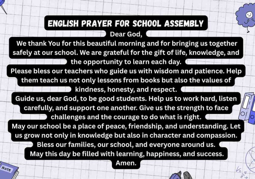 English Prayer for School Assembly