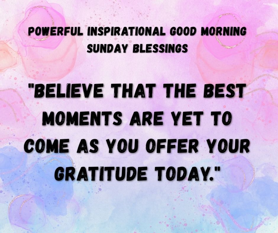 Sunday Morning Blessing Prayer