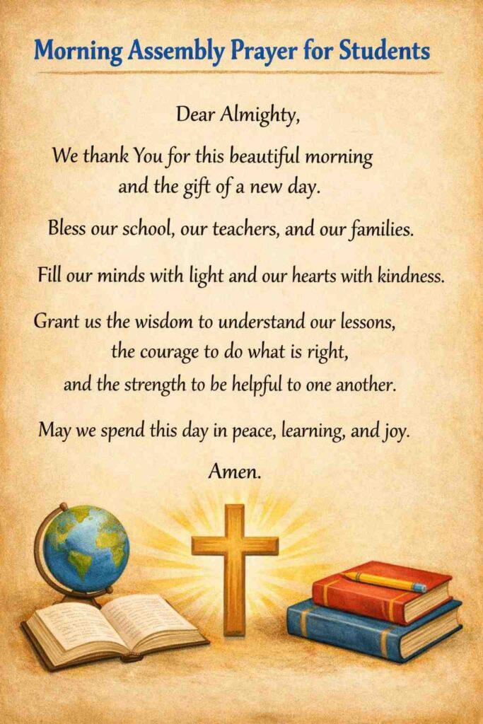 English Prayer for School Assembly