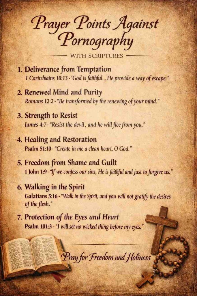 prayer points against pornography with scriptures