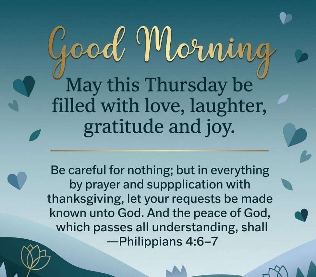 Good morning. Thursday blessings