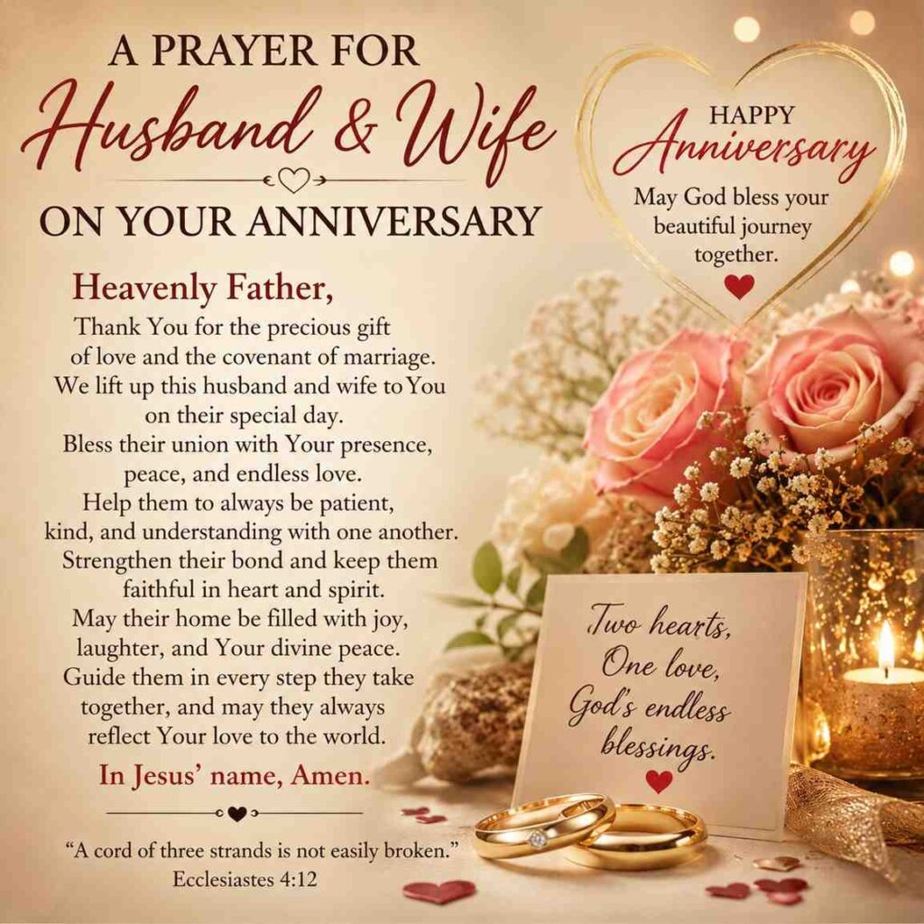 anniversary prayer for couples